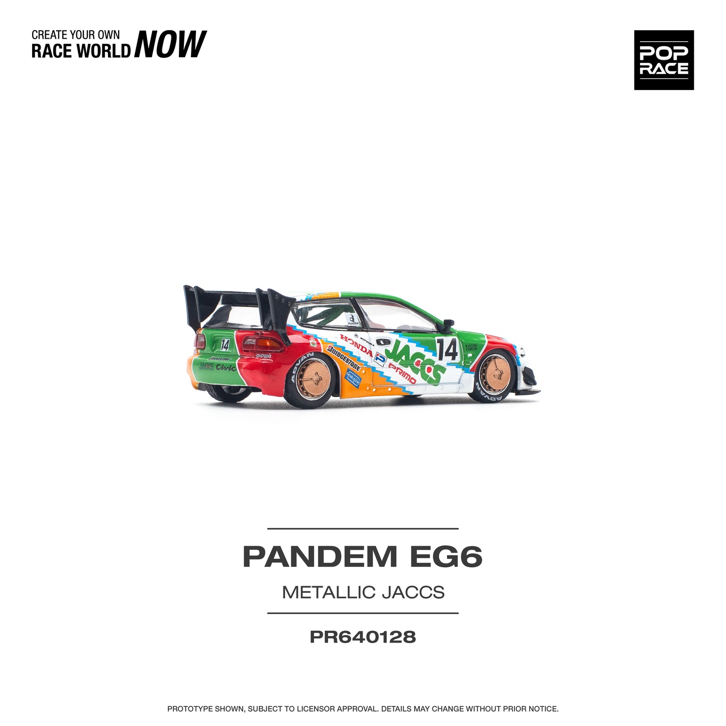 POP RACE Pandem Honda Civic EG6 v1.5 JACCS 1:64 - PR640128