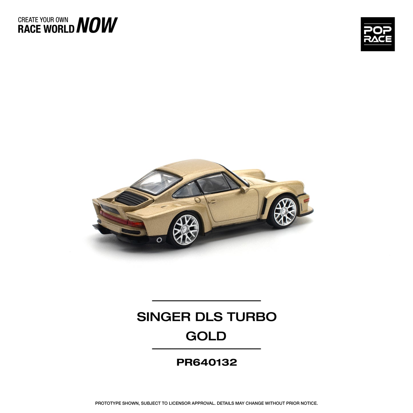 POP RACE Porsche Singer DLS Turbo (Road) Gold 1:64 - PR640132