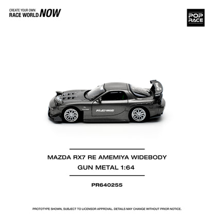 POP RACE Mazda RX7 Re-Amemiya - Gun Metal 1:64 - PR640255