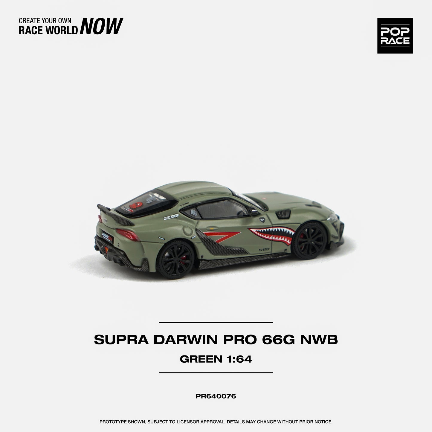 POP RACE Darwin Pro 66G NWB Toyota Supra A90 Green 1:64 - PR640076