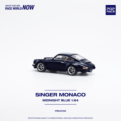 POP RACE Porsche Singer Monaco Midnight Blue 1:64 - PR640100