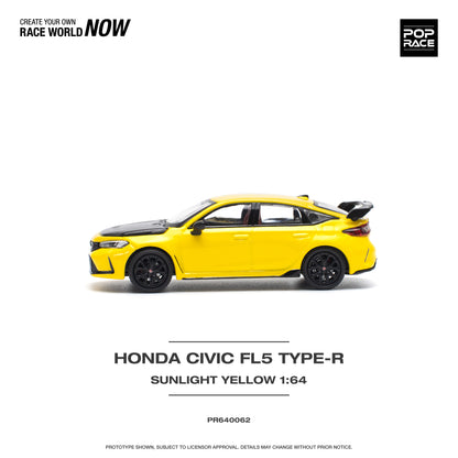 POP RACE Honda Civic FL5 TYPE-R Sunlight Yellow 1:64 - PR640062