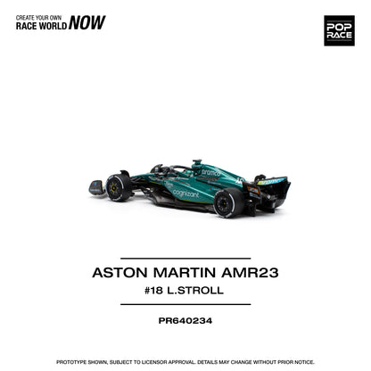 POP RACE Aston Martin AMR23 F1 #18 Lance Stroll 1:64 - PR640234