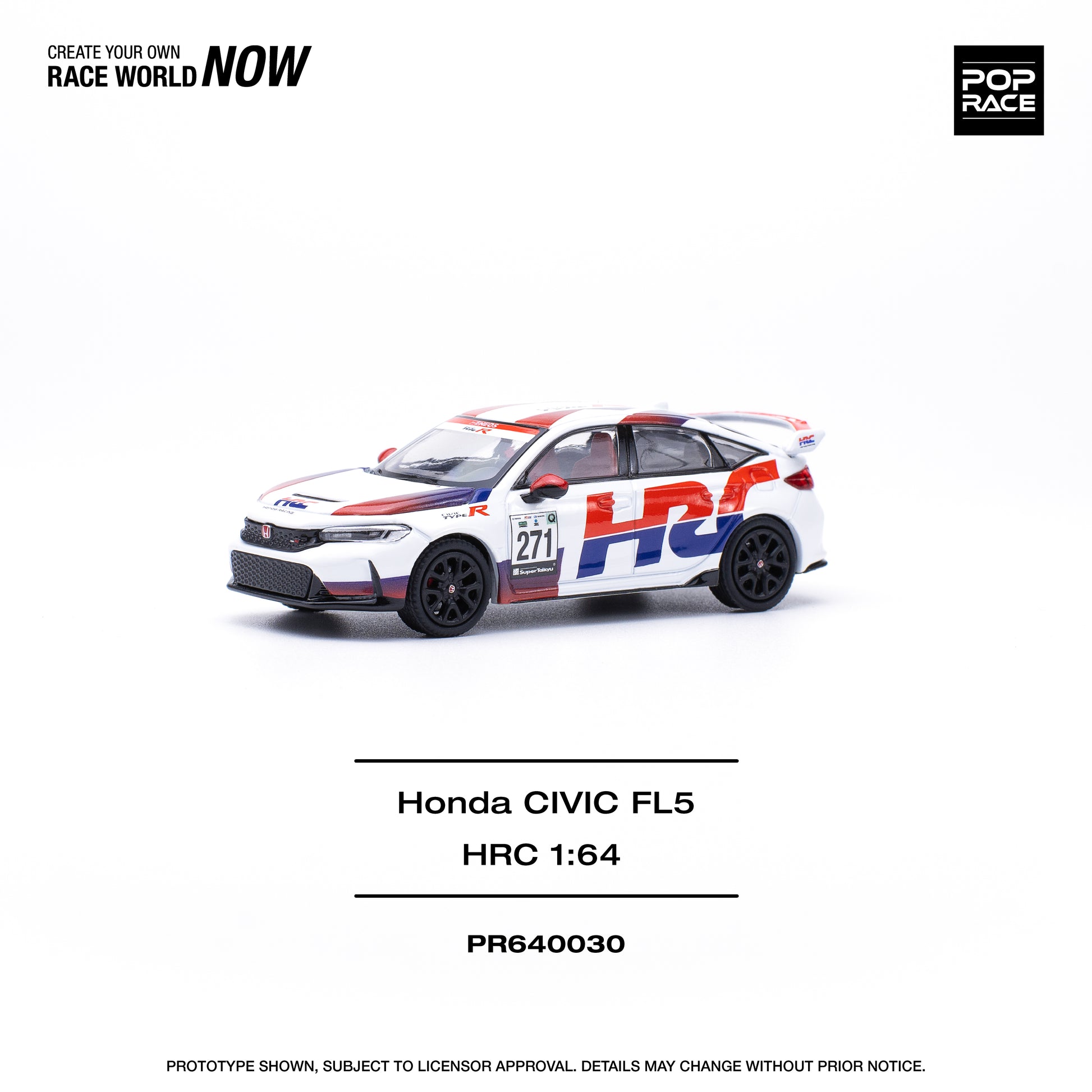 POP RACE Honda Civic Type-R (FL5) TCR - HRC 1:64 - PR640030