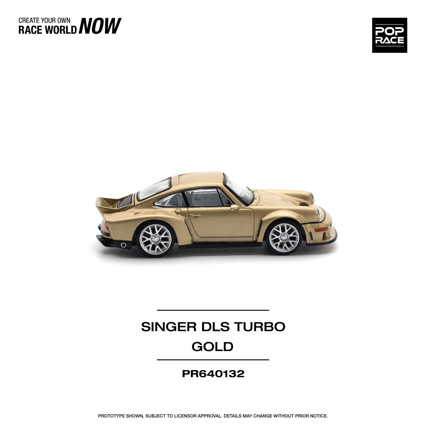 POP RACE Porsche Singer DLS Turbo (Road) Gold 1:64 - PR640132