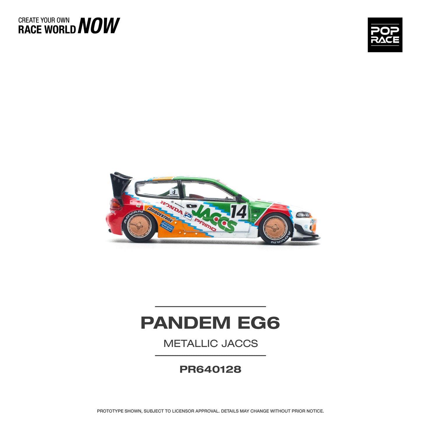 POP RACE Pandem Honda Civic EG6 v1.5 JACCS 1:64 - PR640128