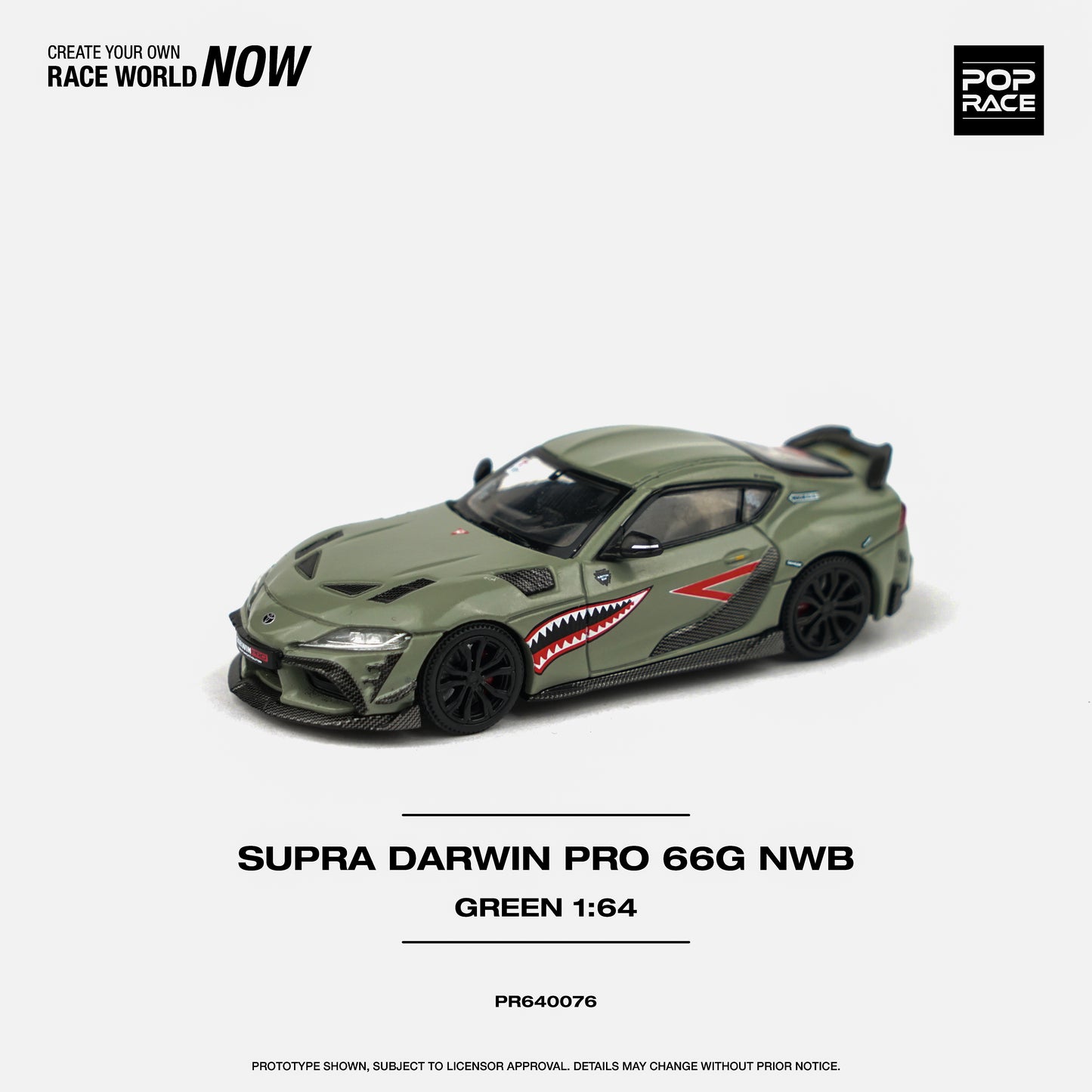 POP RACE Darwin Pro 66G NWB Toyota Supra A90 Green 1:64 - PR640076