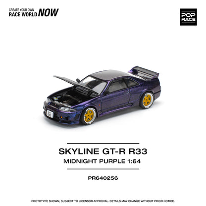 POP RACE Nissan Skyline GT-R R33 NISMO Midnight Purple 1:64 - PR640256