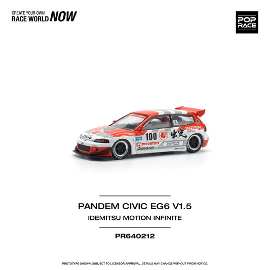 POP RACE Pandem Honda Civic EG6 v1.5 Idemitsu Motion Infinite 1:64 - PR640212