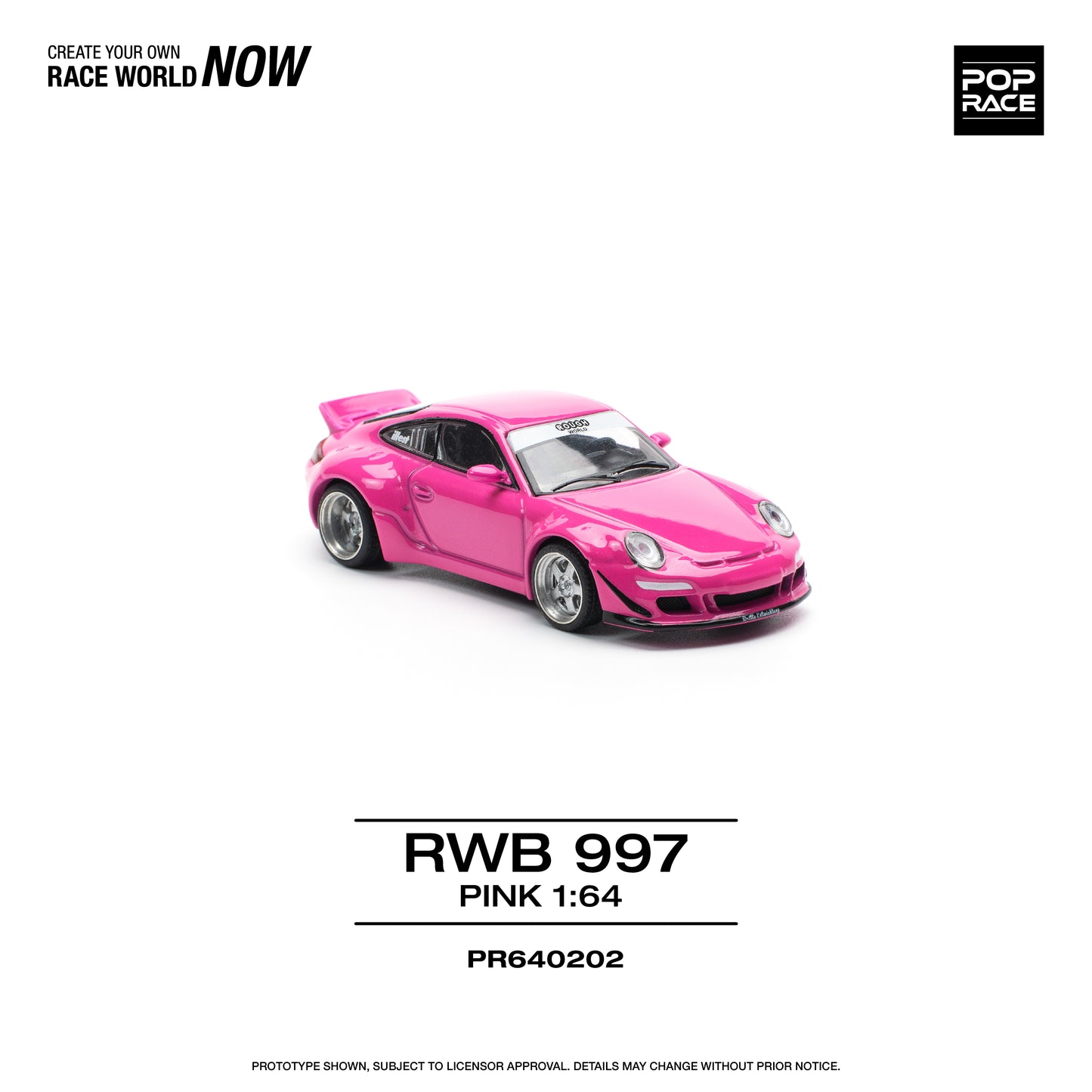 POP RACE RWB Porsche 997 - Pink 1:64 - PR640202