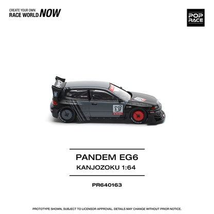 POP RACE Pandem Honda Civic EG6 "KANJOZOKU" 1:64 - PR640163