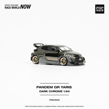 POP RACE Pandem Toyota GR Yaris Dark Chrome 1:64 - PR640055