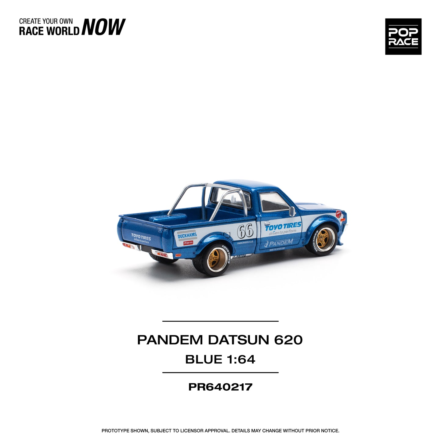 POP RACE Pandem Datsun 620 Blue 1:64 - PR640217