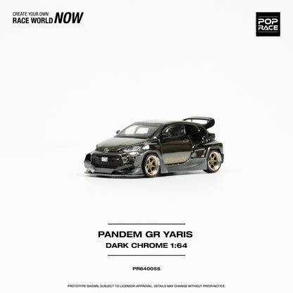 POP RACE Pandem Toyota GR Yaris Dark Chrome 1:64 - PR640055