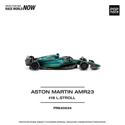 POP RACE Aston Martin AMR23 F1 #18 Lance Stroll 1:64 - PR640234