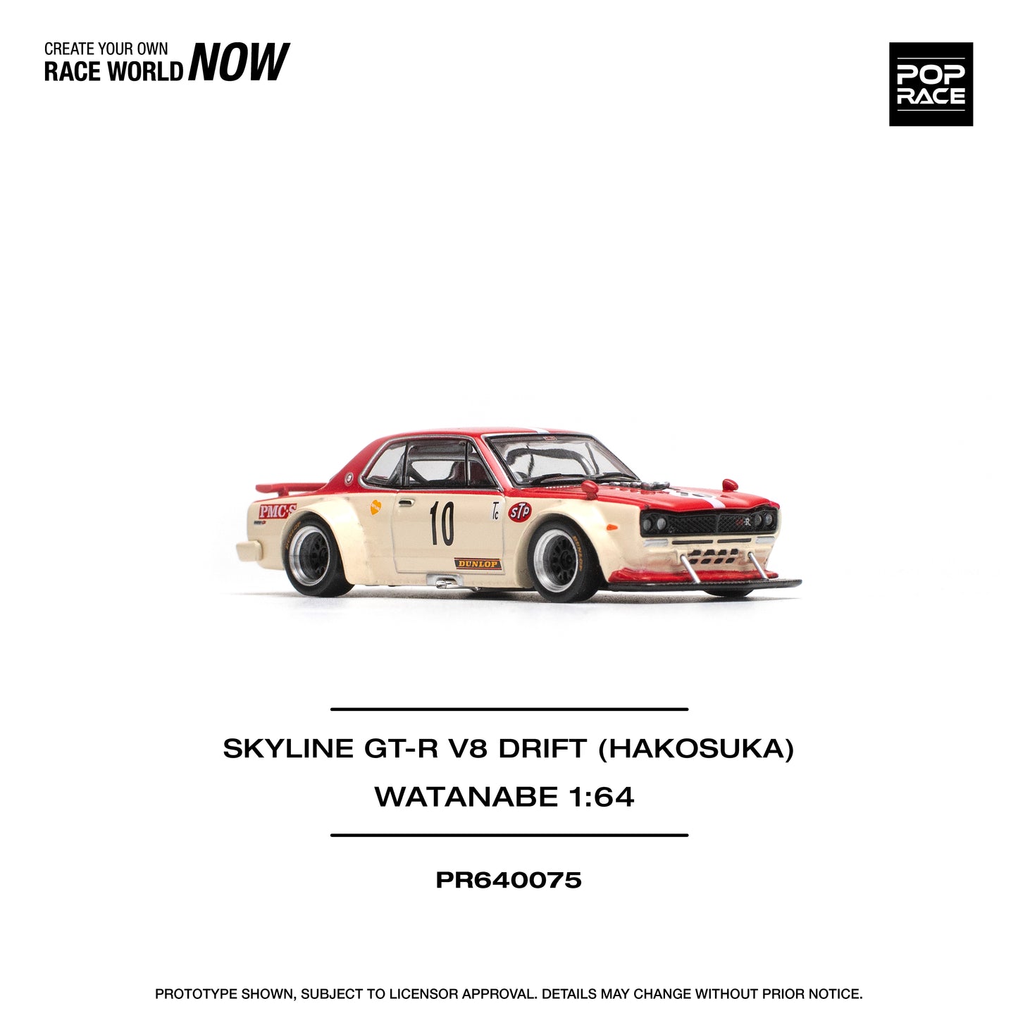 POP RACE Nissan Skyline GT-R V8 Drift (Hakosuka) Watanabe 1:64 - PR640075