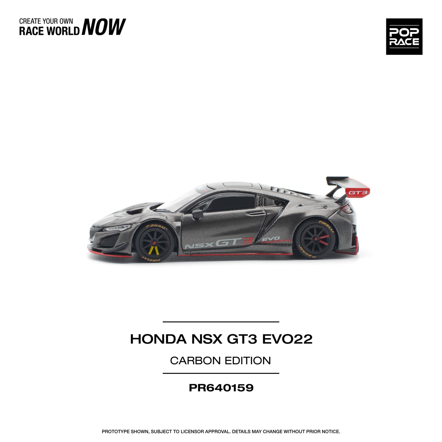 POP RACE Honda NSX GT3 Evo22 Carbon Edition 1:64 - PR640159