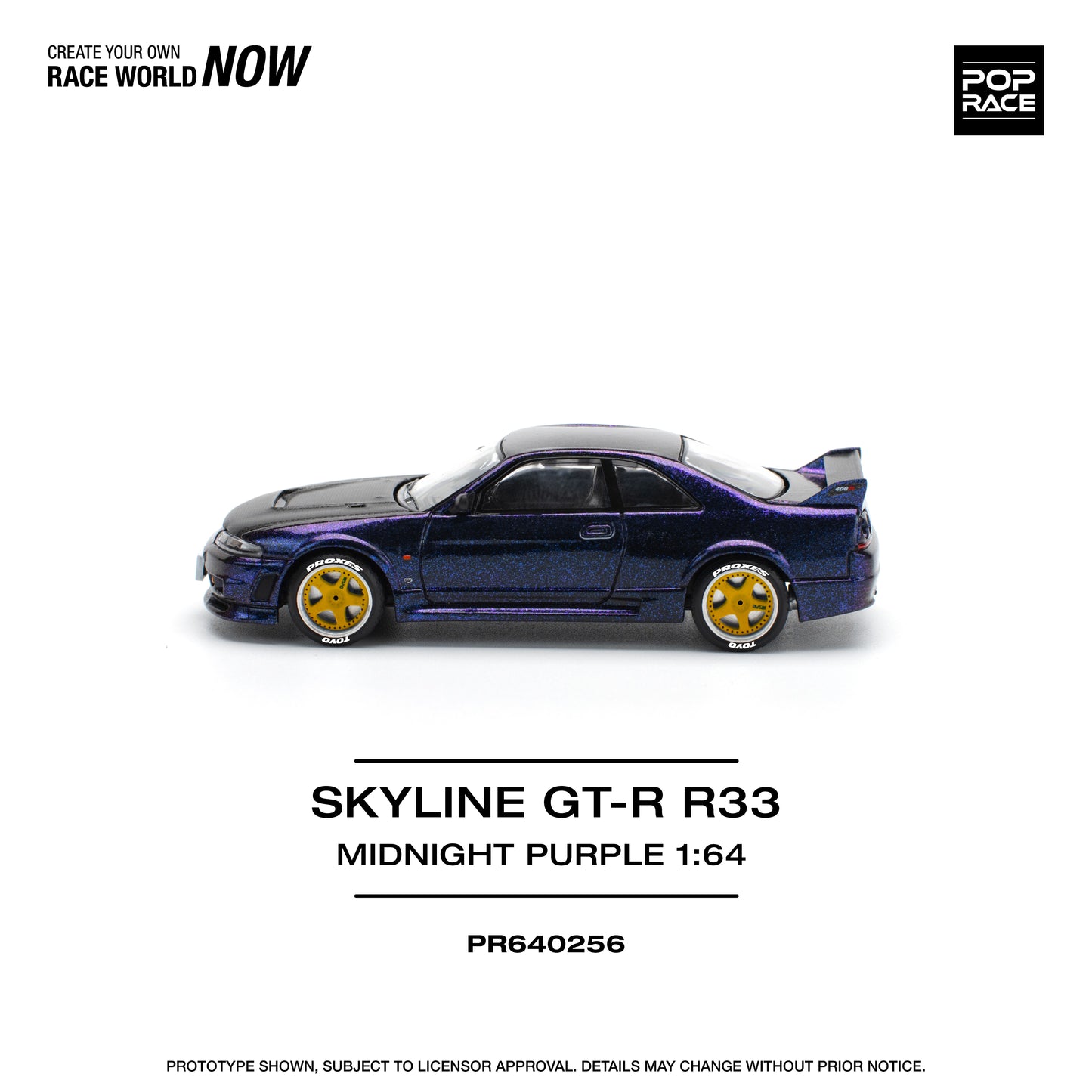 POP RACE Nissan Skyline GT-R R33 NISMO Midnight Purple 1:64 - PR640256