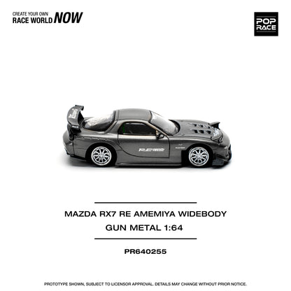 POP RACE Mazda RX7 Re-Amemiya - Gun Metal 1:64 - PR640255