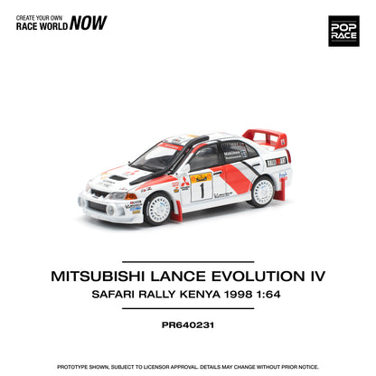 POP RACE Mitsubishi Lancer Evolution IV Safari Rally Kenya 1998 1:64 - PR640231