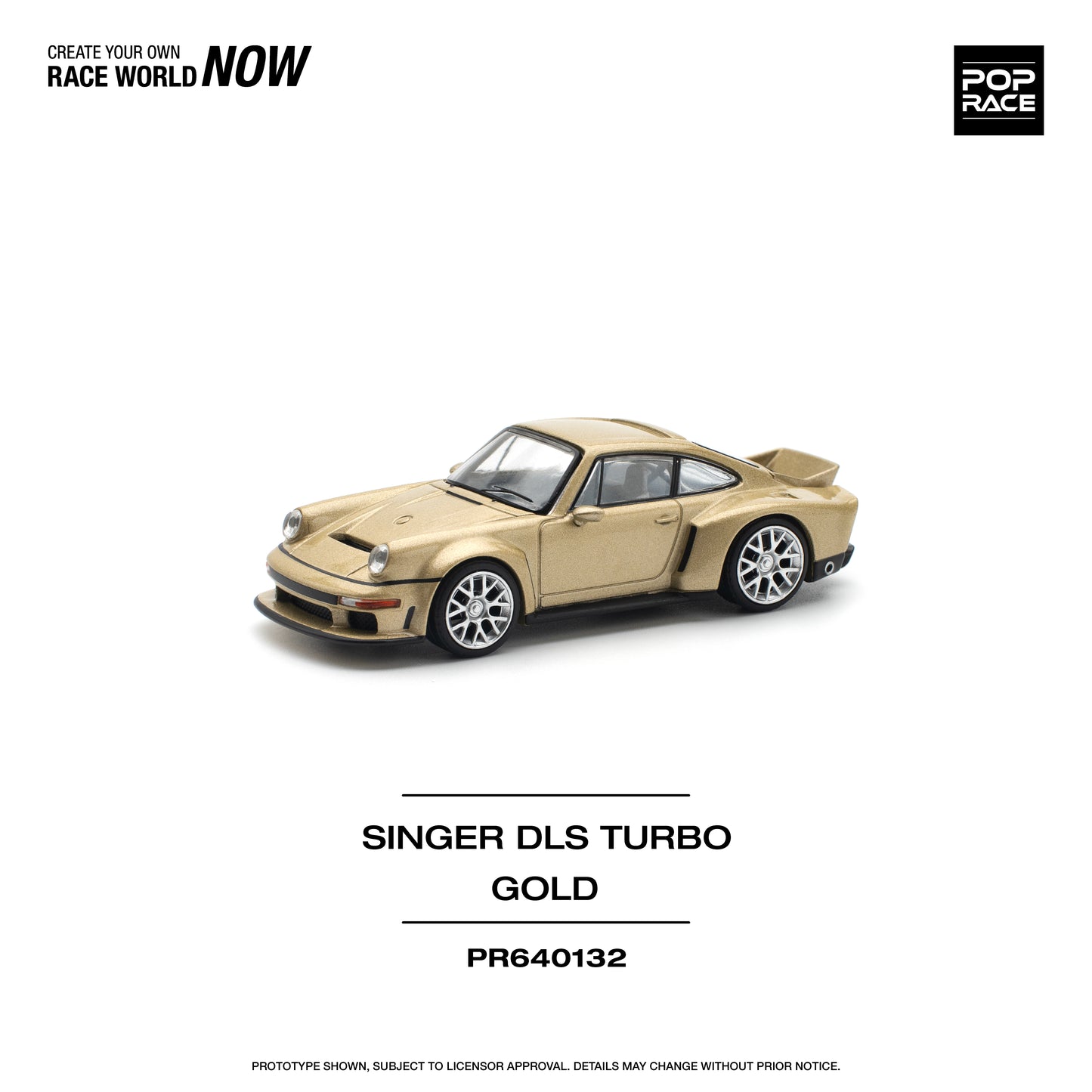 POP RACE Porsche Singer DLS Turbo (Road) Gold 1:64 - PR640132