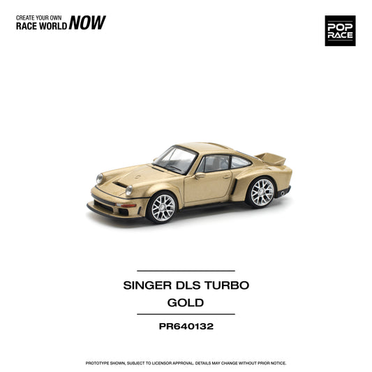 POP RACE Porsche Singer DLS Turbo (Road) Gold 1:64 - PR640132