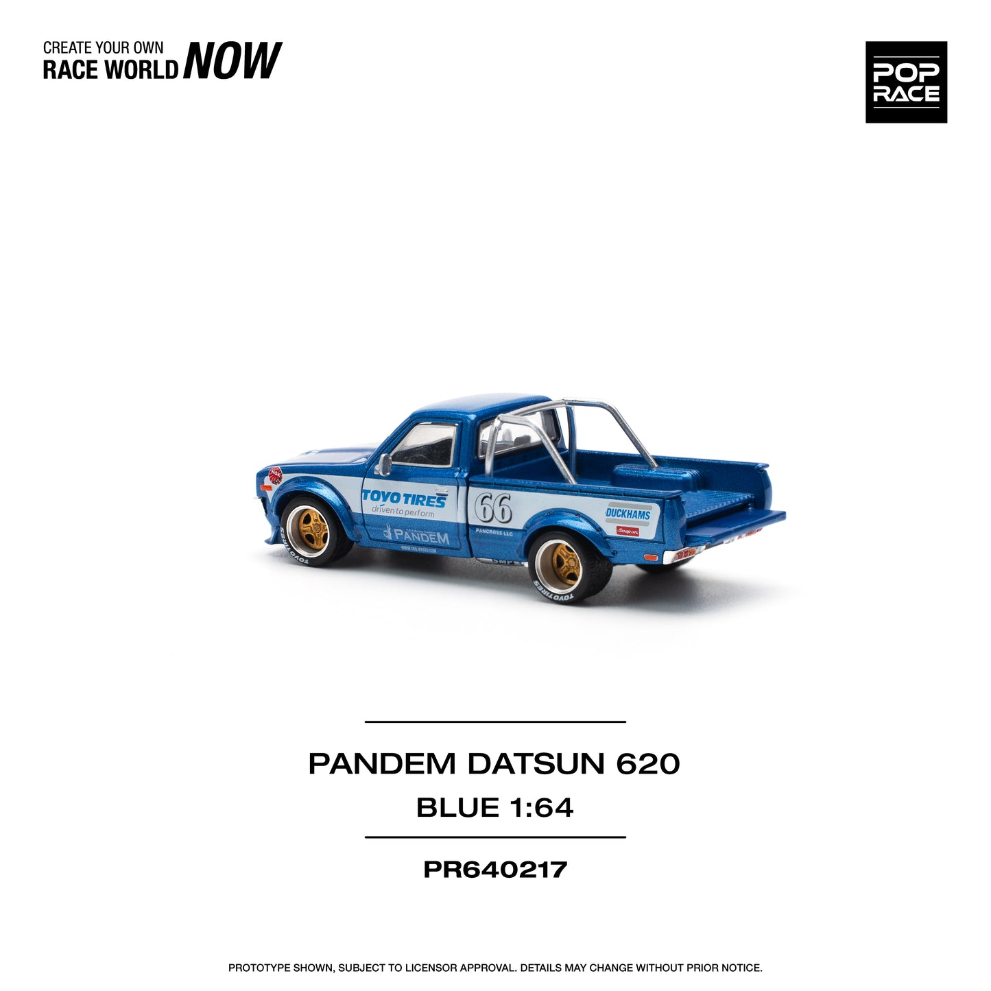 POP RACE Pandem Datsun 620 Blue 1:64 - PR640217