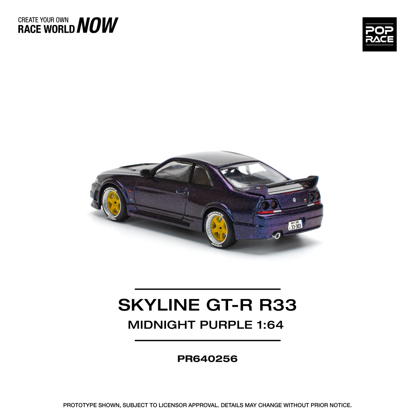 POP RACE Nissan Skyline GT-R R33 NISMO Midnight Purple 1:64 - PR640256