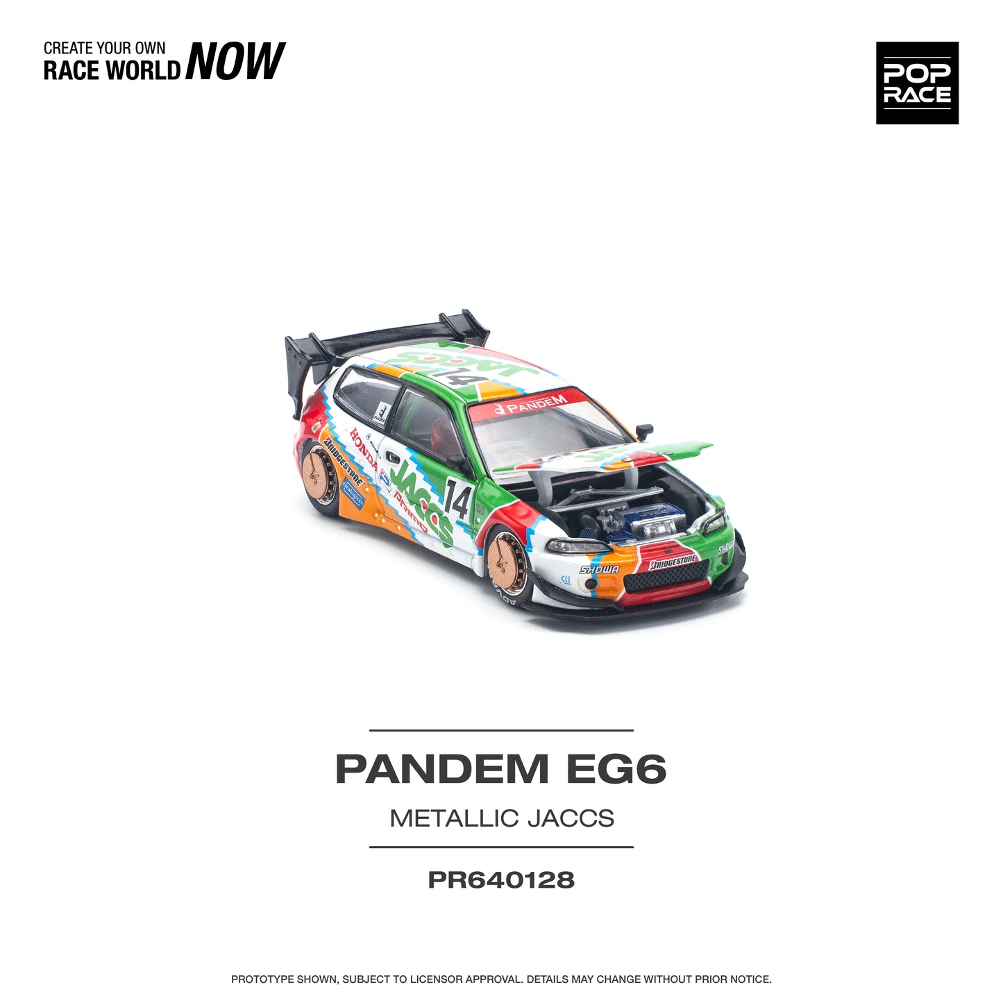 POP RACE Pandem Honda Civic EG6 v1.5 JACCS 1:64 - PR640128