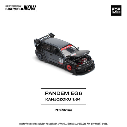 POP RACE Pandem Honda Civic EG6 "KANJOZOKU" 1:64 - PR640163