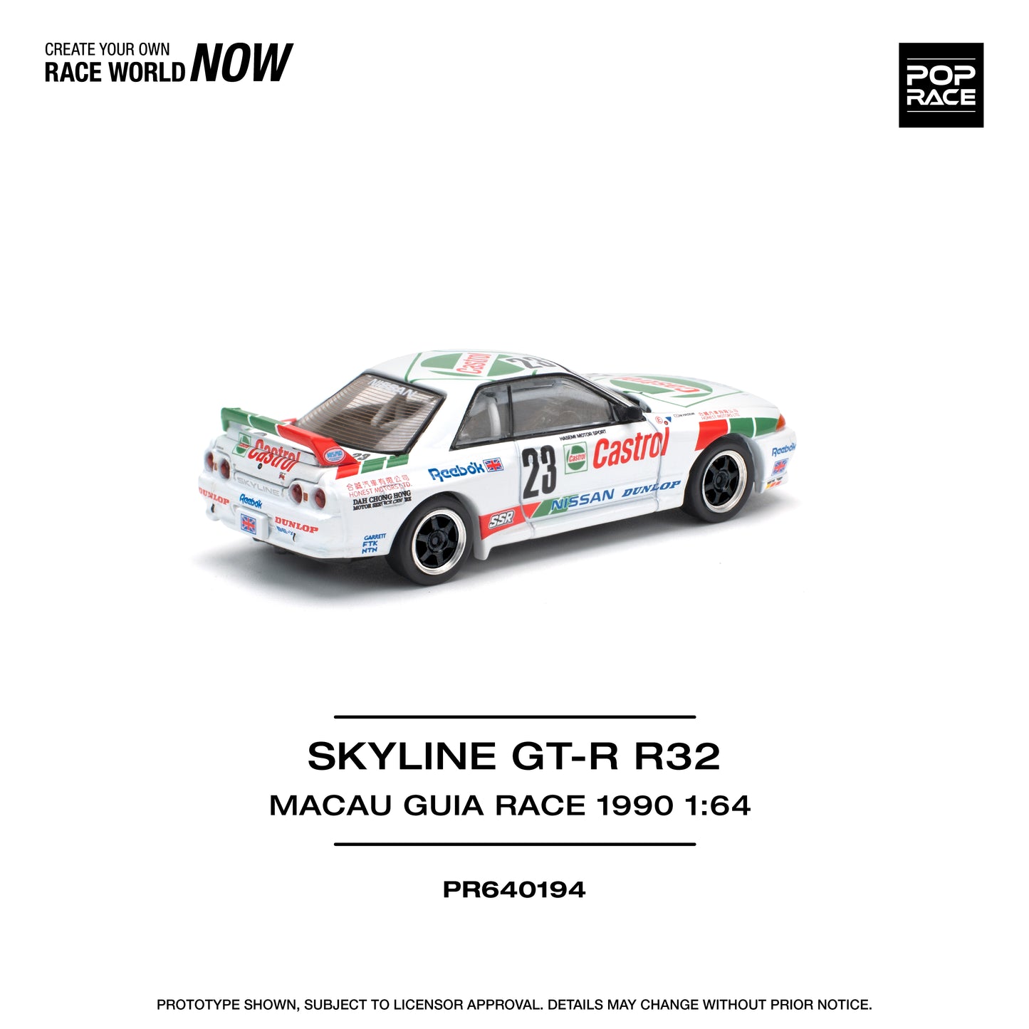 POP RACE Nissan GT-R R32 Macau Guia Race 1990 Winner 1:64 - PR640194