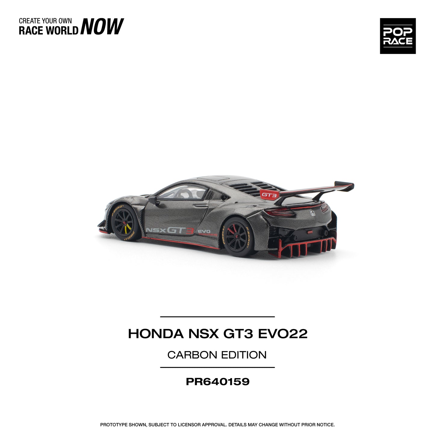 POP RACE Honda NSX GT3 Evo22 Carbon Edition 1:64 - PR640159