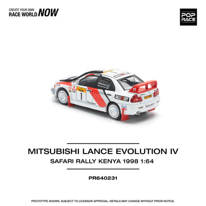 POP RACE Mitsubishi Lancer Evolution IV Safari Rally Kenya 1998 1:64 - PR640231