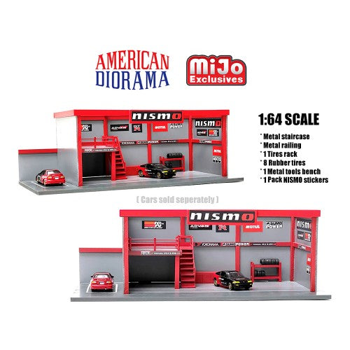 American Diorama 1:64 Garage Diorama Advan Nismo - AD76530