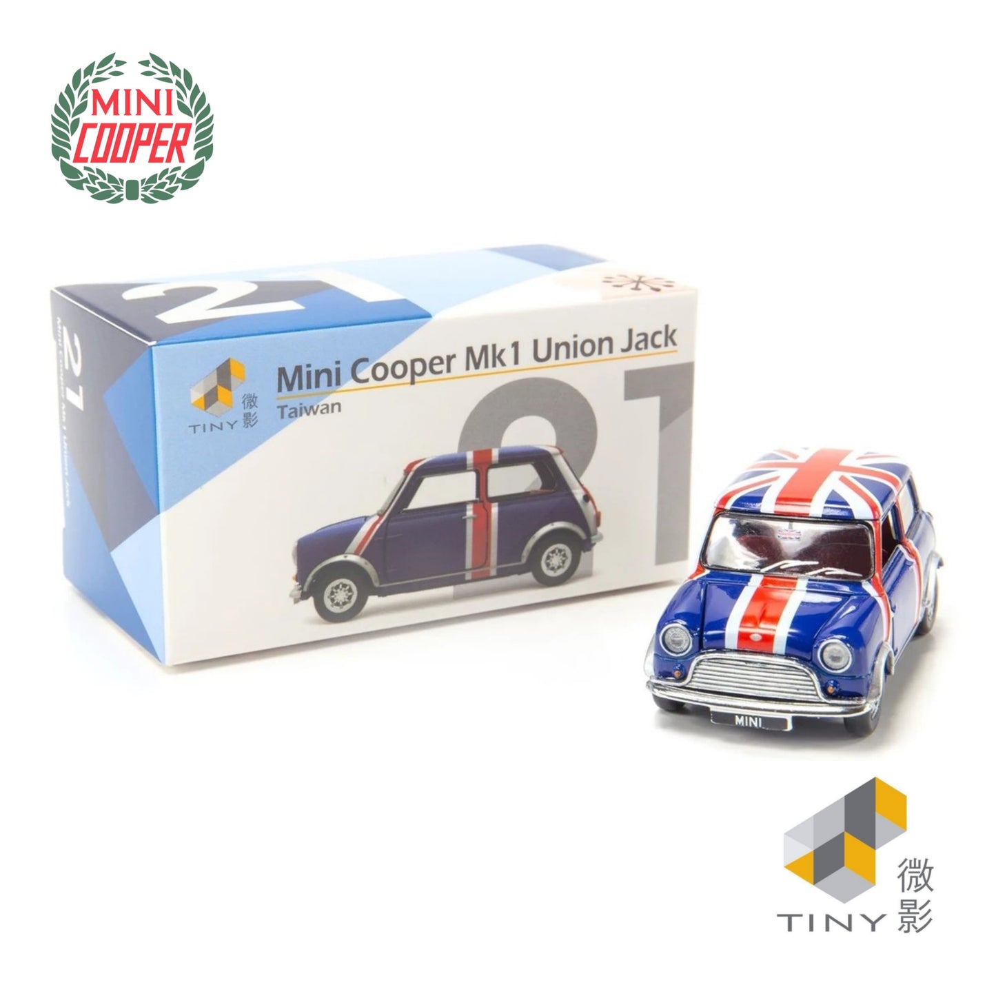 TINY CITY Mini Cooper Union Jack RHD 1:50 - ATC64545