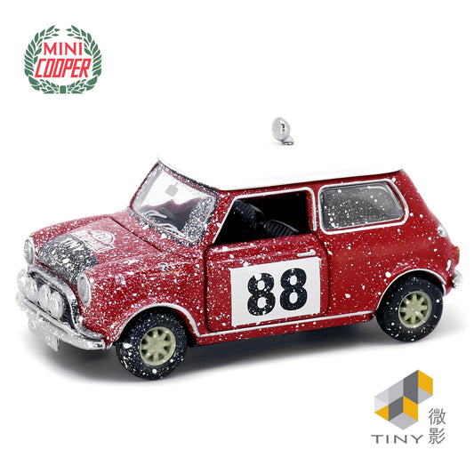 TINY CITY Mini Cooper Racing #88 Winter Weathered Red 1:50 - ATC65329