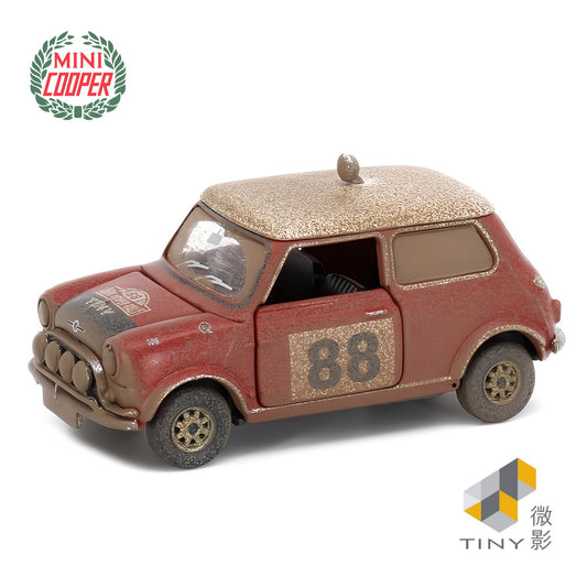 TINY CITY Mini Cooper Rally #88 Mud Weathered Red 1:50 - ATC65330