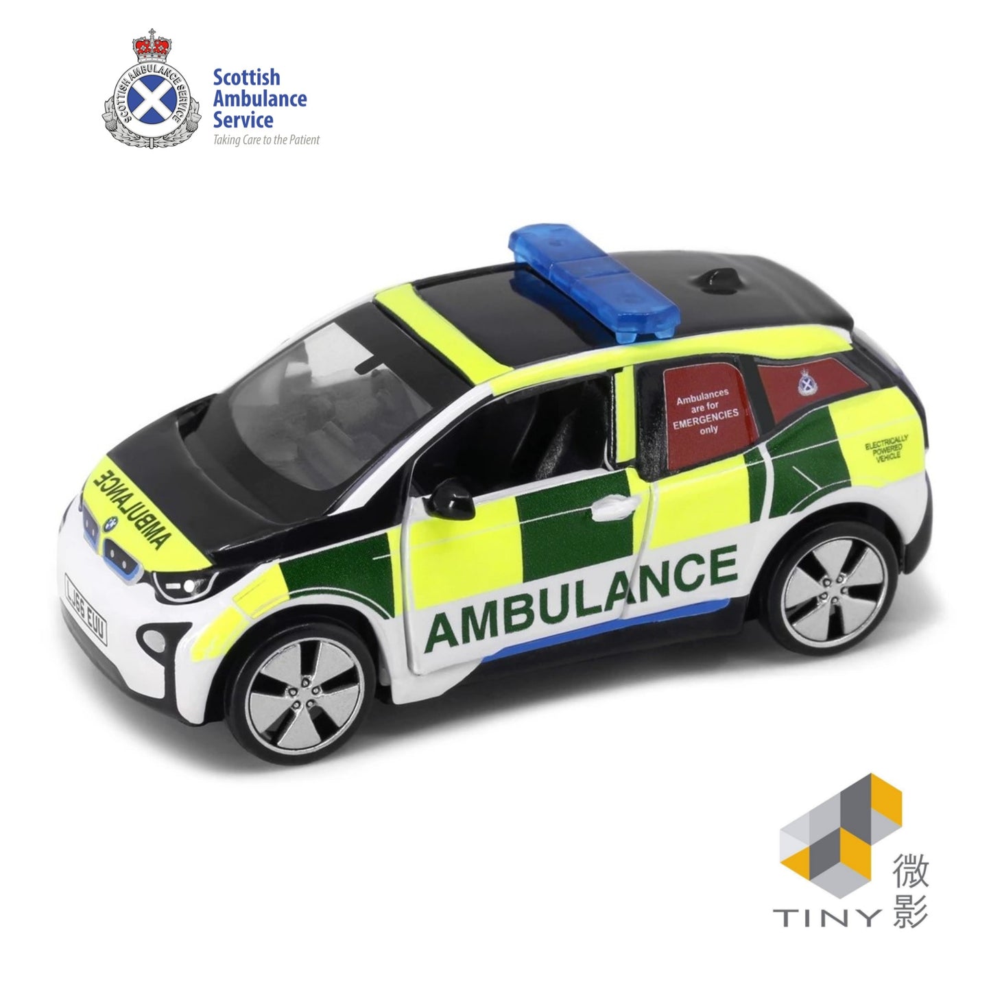 TINY CITY BMW i3 Scottish Ambulance Service Car 1:64 - ATCUK64011