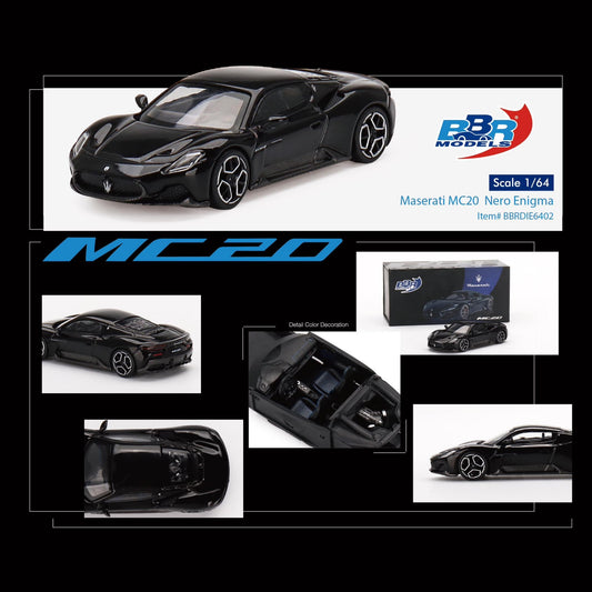 BBR MODELS Maserati MC20 Nero Enigma 1:64 - BBRDIE6402