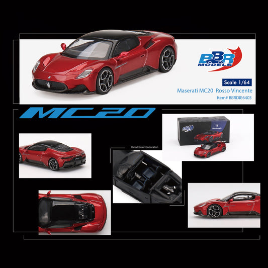 BBR MODELS Maserati MC20 Rosso Vincente 1:64 - BBRDIE6403