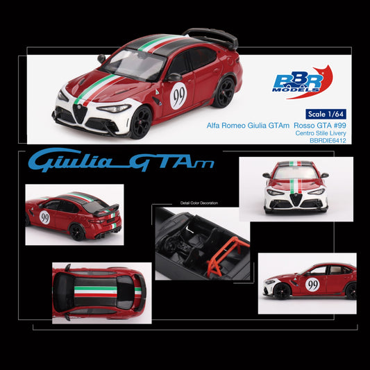 BBR MODELS Alfa Romeo Giulia GTAm Rosso GTA #99 1:64 - BBRDIE6412