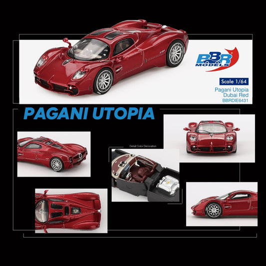 BBR MODELS Pagani Utopia Dubai Red 1:64 - BBRDIE6431