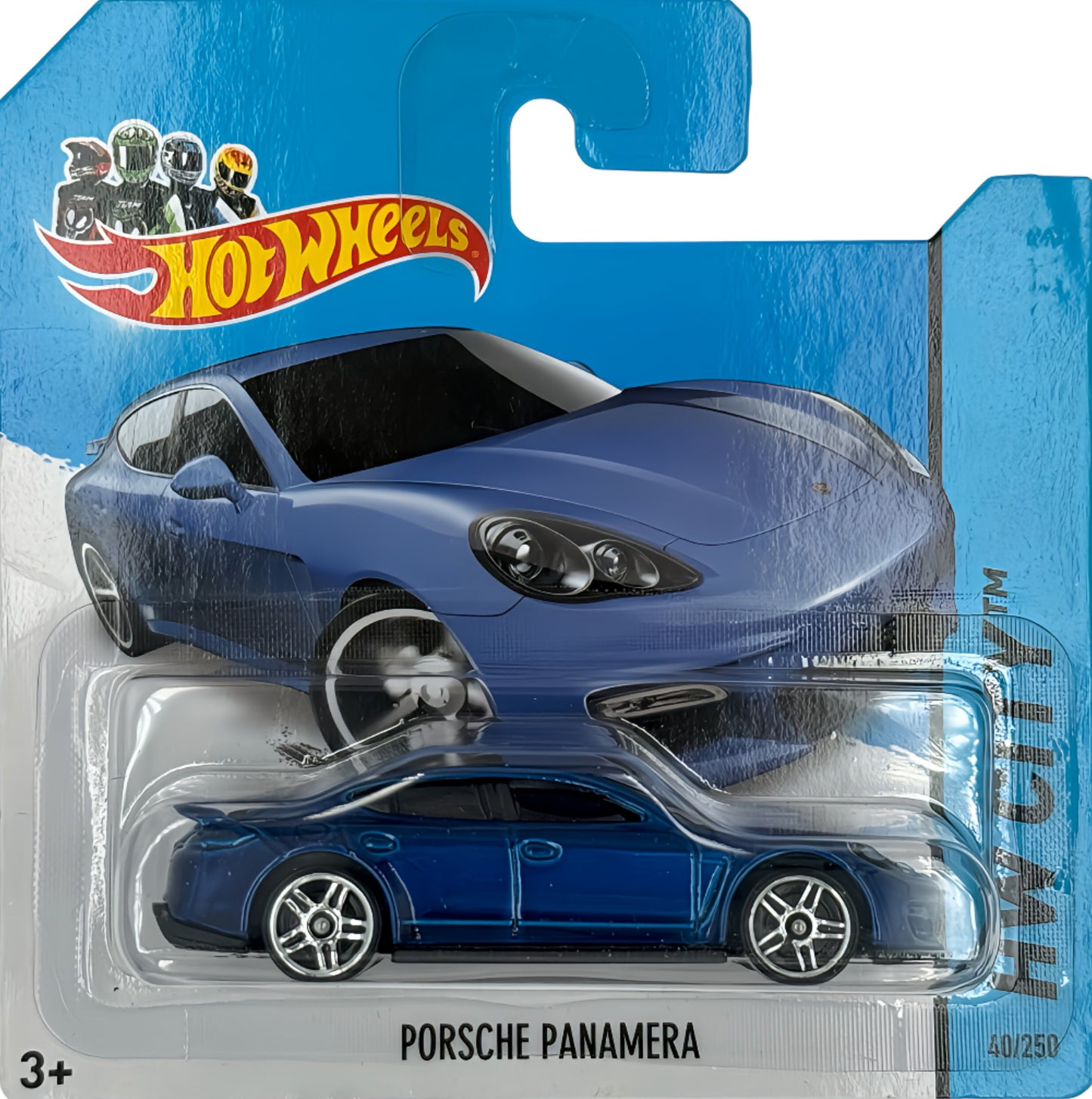 2014 HOT WHEELS Porsche Panamera Blue 40/250 HW City 1:64 - BDC82