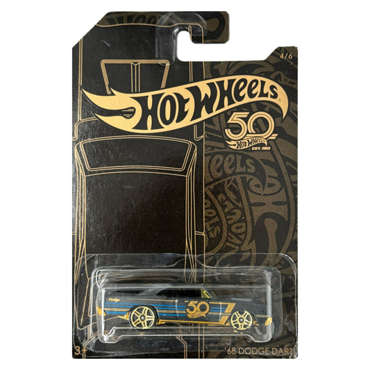 2018 HOT WHEELS 50th Anniversary Black and Gold Series '68 Dodge Dart 1:64 4/6 - FRN37