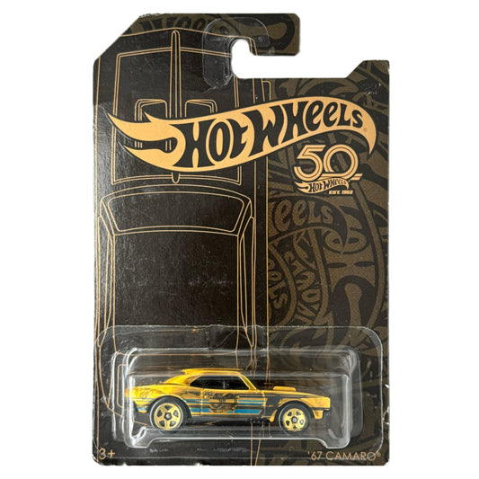 2018 HOT WHEELS 50th Anniversary Black and Gold Series '67 Chevrolet Camaro 1:64 CHASE - FVJ36