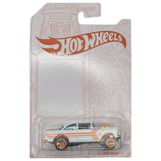 2020 HOT WHEELS 52nd Anniversary Pearl and Chrome Series '55 Chevy Bel Air Gasser 1:64 4/6 - GJW51