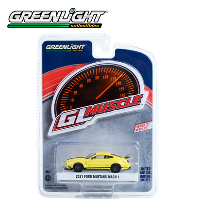 GREENLIGHT Muscle Series 27 - 2021 Ford Mustang Mach 1 Grabber Yellow 1:64 - 13320-F