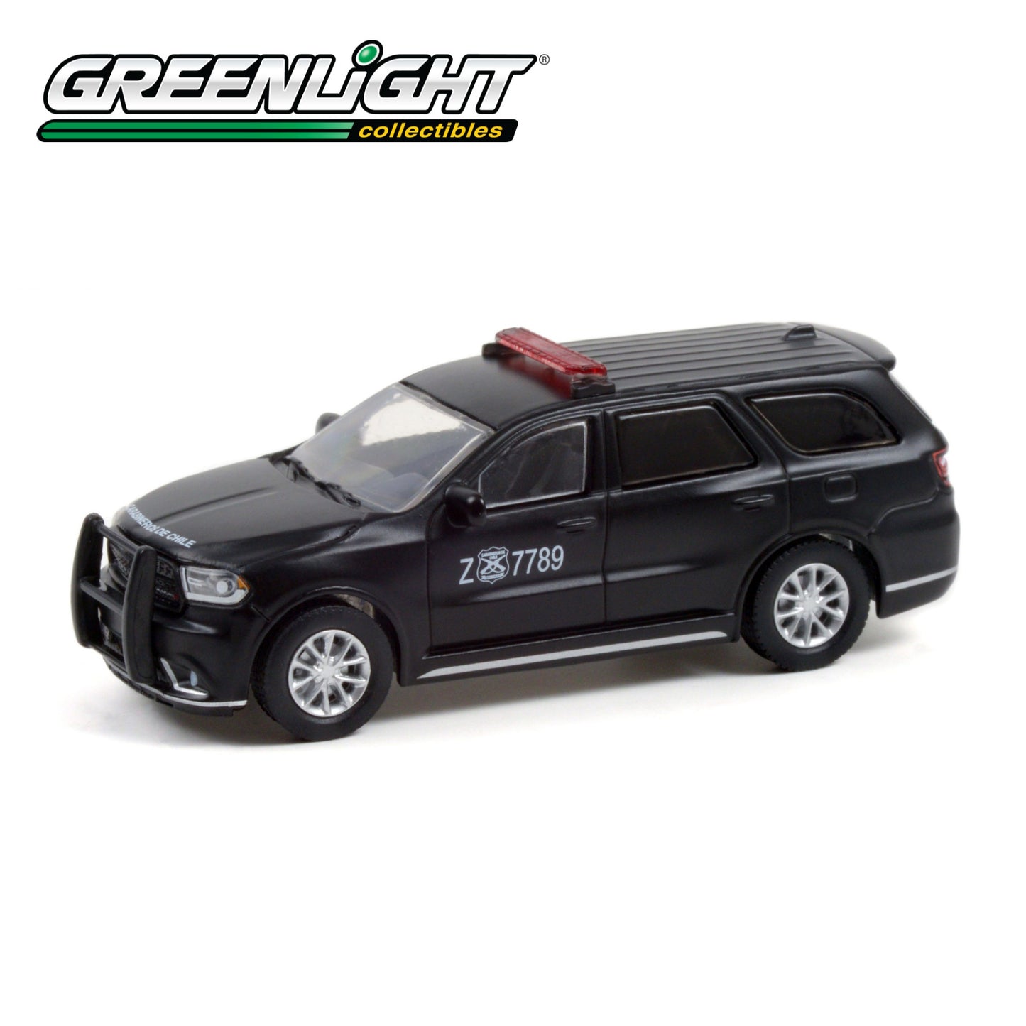 GREENLIGHT 2018 Dodge Durango Police - Carabineros de Chile - Public Order Control - Matte Black 1:64 - 30299