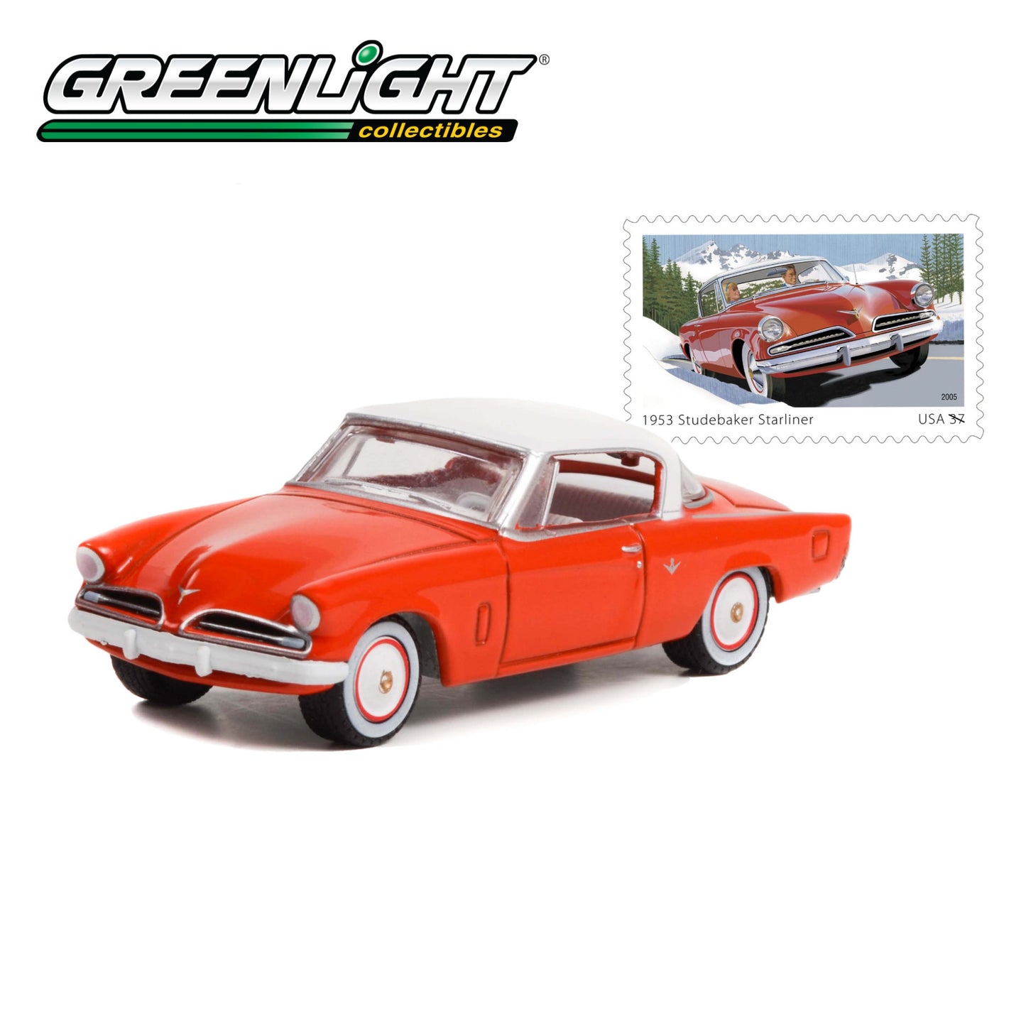 GREENLIGHT 1953 Studebaker Starliner - United States Postal Service (USPS) America on the Move: 50s Sporty Cars 1:64 - 30361