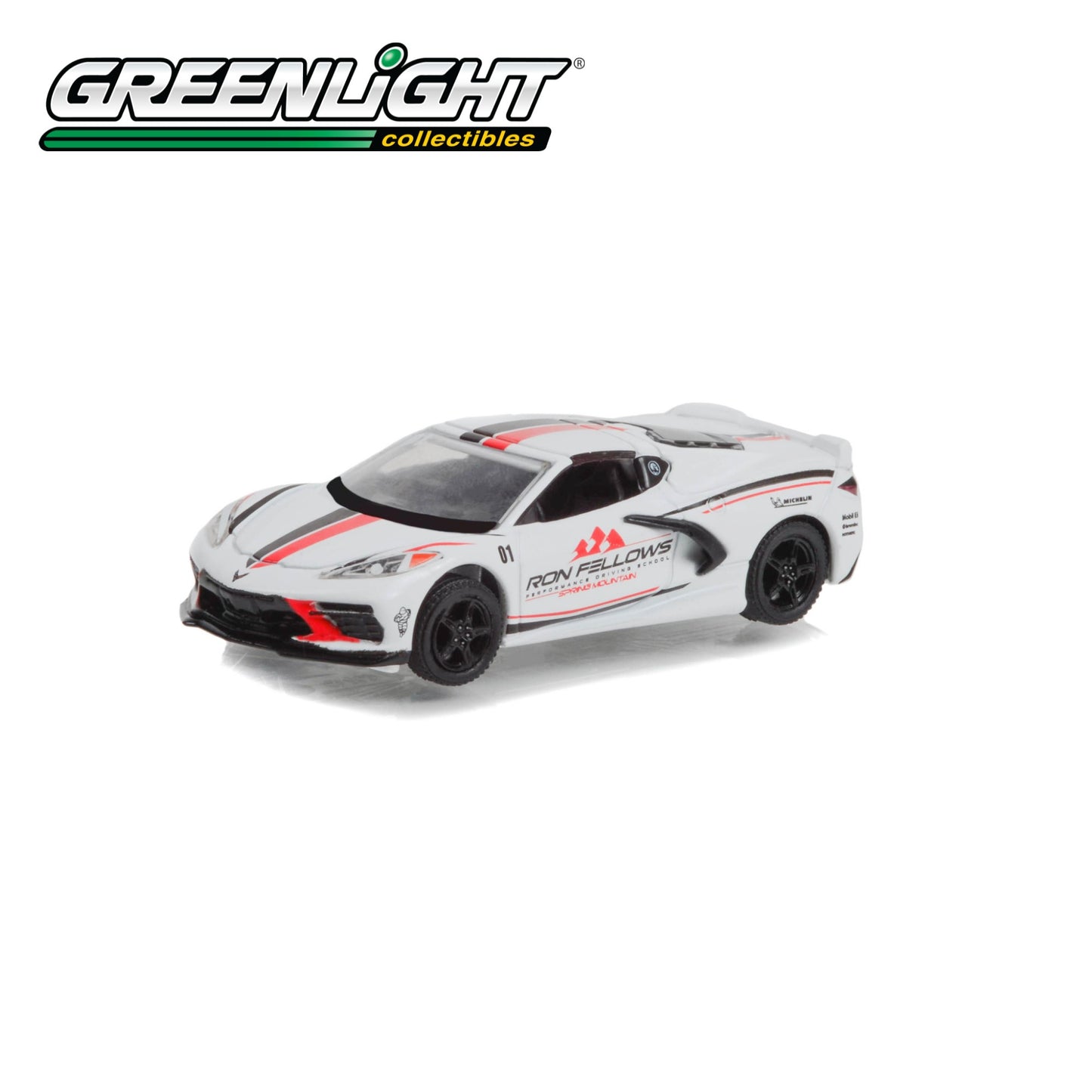 GREENLIGHT 2022 Chevrolet Corvette C8 Stingray Coupe - White - Ron Fellows Performance Driving School 1:64 - 30367